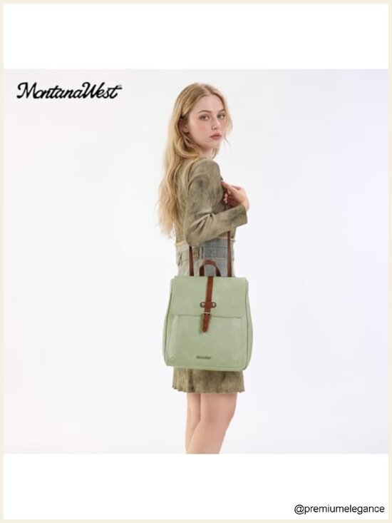 Faux Leather Convertible Backpack Purse for Women Casual Daypack Travel Work main image 4